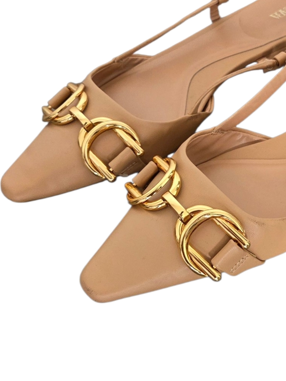 🌟Zara Nude Slingback Flats with Gold Buckle - Picture 3 of 6